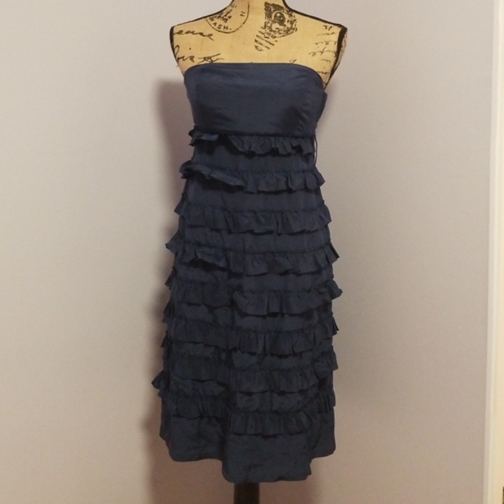 Navy Blue Ruffle Strapless dress from Gap